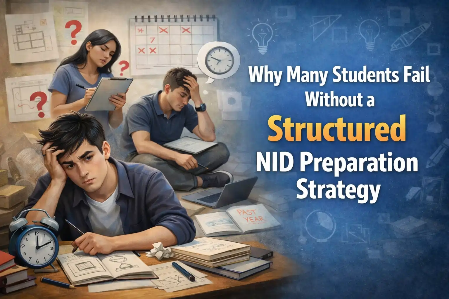 Students struggling with NID exam preparation without a structured NID preparation strategy