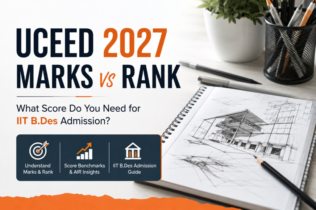 UCEED 2027 marks vs rank for IIT B.Des admission
